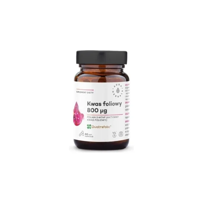 Aura Herbals Folic Acid 800G Quatrefolic 60 Capsules