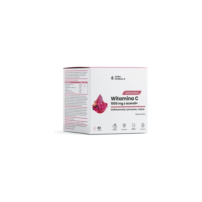 Aura Herbals Natural Vitamin C 1000 Mg With Acerola Dietary Supplement Sachets 30 Pcs