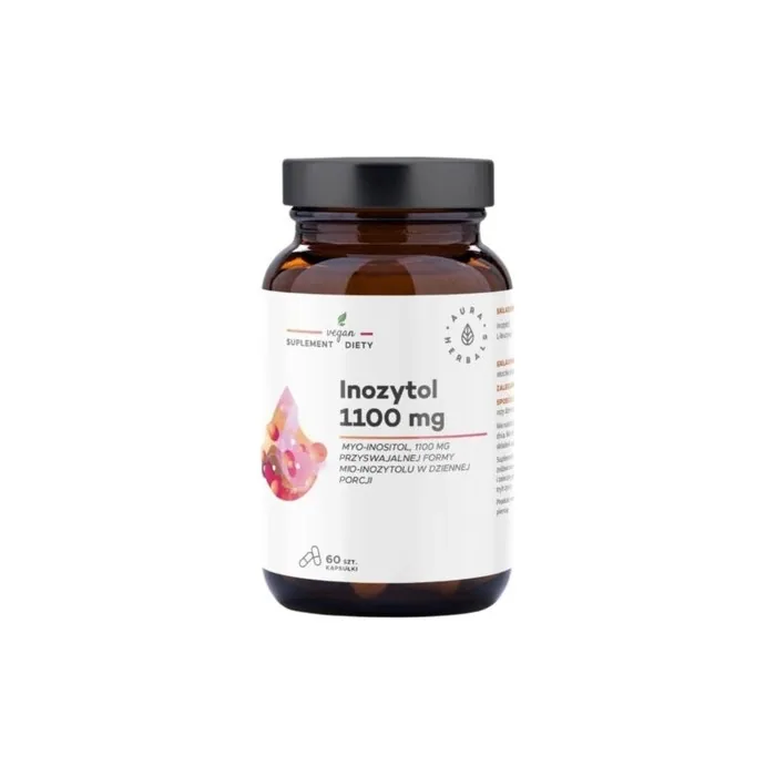 Aura Herbals Inositol 1100mg Myo-Inositol 60 Capsules