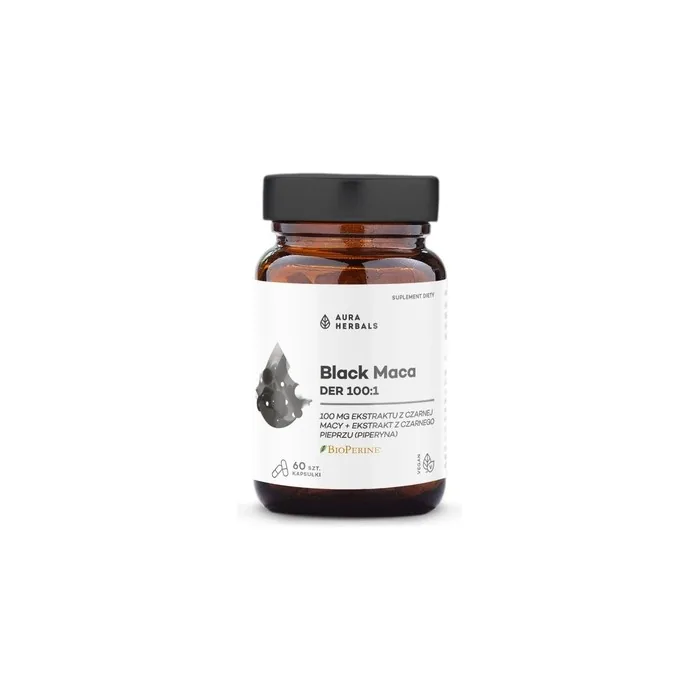 Aura Herbals Black Maca Der 1001 Dietary Supplement In Capsules 60 Pieces