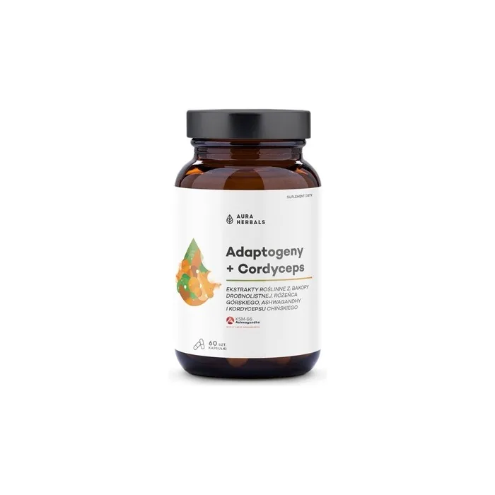 Aura Herbals Adaptogeny Plant Extracts Cordyceps Dietary Supplement In Capsules 60 Pieces