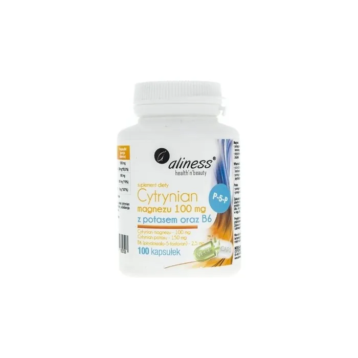 Aliness Magnesium Citrate with Potassium and B6 100 Caps