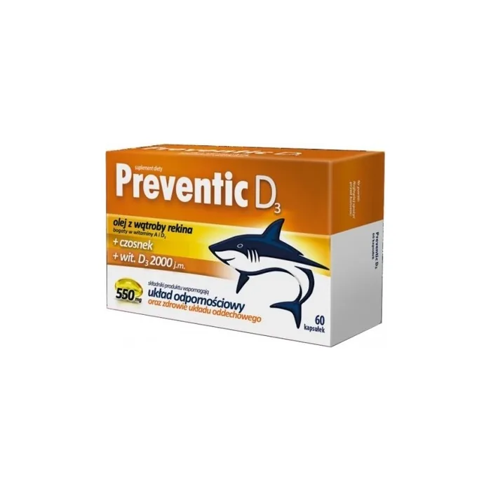Preventic D3 Dietary Supplement 60 Capsules 500mg