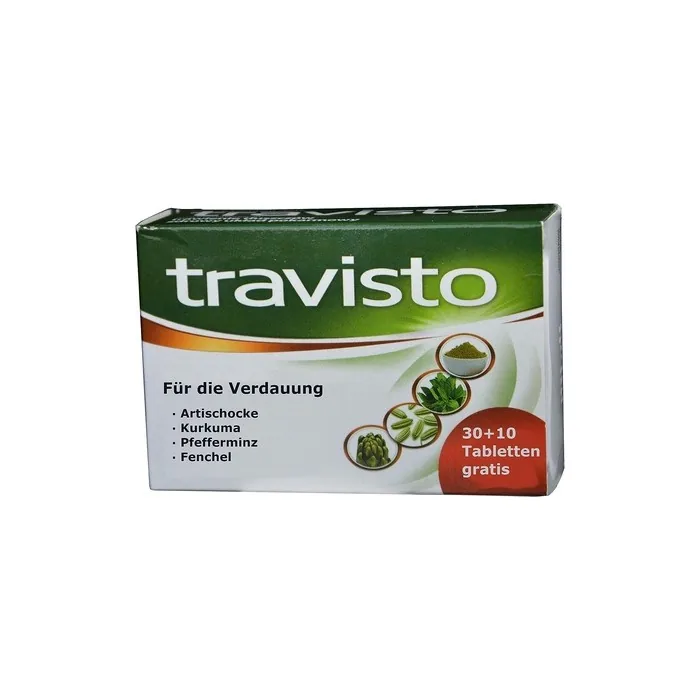 Travisto Digestive Support Tablets with Artichoke, Peppermint, Caraway, Turmeric