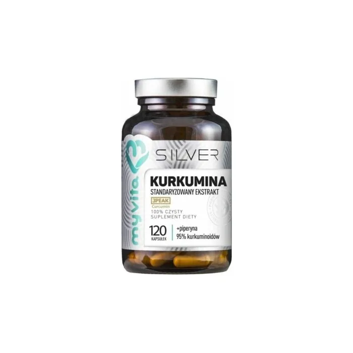 Curcumin 95% + Piperine Standardized Extract 120 Capsules - Silver MyVita Poland
