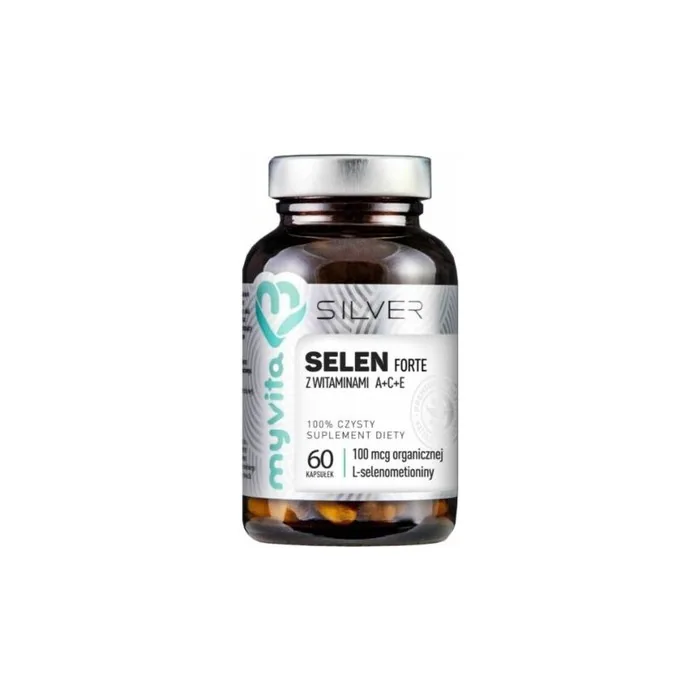 Selen Forte Selenomethionine 100mcg with Vitamins A, C, and E 60 Capsules - Silver