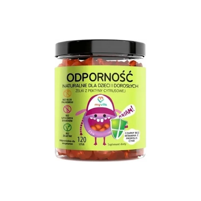 MyVita Resistance Vitamins Minerals Dietary Supplements for Children and Adults 2 Jellybeans per Day 120 Gels