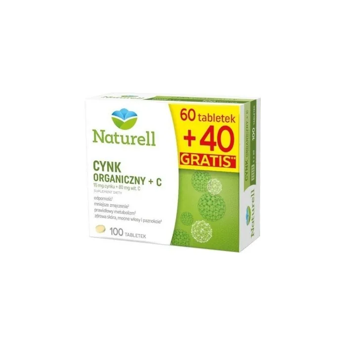 Naturell Organic Zinc + C, 100 Tablets - Long-Term Validity