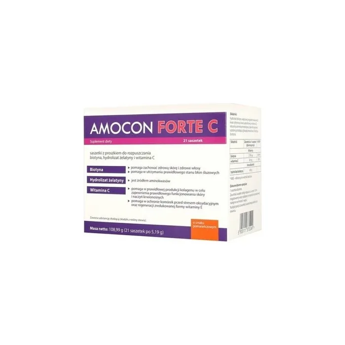 Amocon Forte C Orange Flavor 21 Bags Healthy Hair Skin Nails