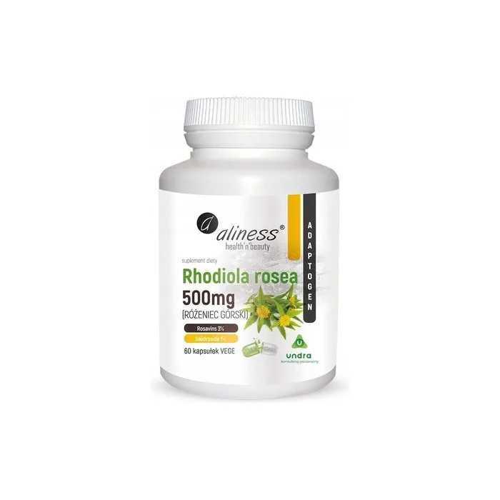 Aliness Rhodiola Rosea 500mg Dietary Supplement with Plant Extracts 60 Capsules