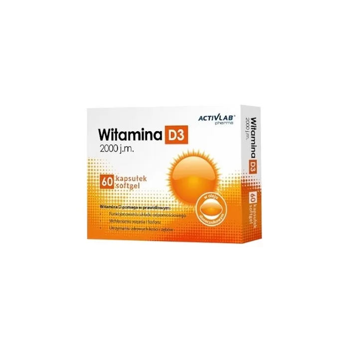Activlab Pharma Vitamin D3 2000 Iu Highpotency Immune Support Bone Strength 60 Capsules