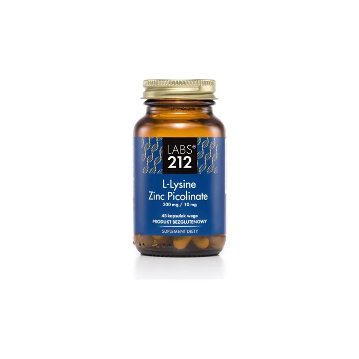 Labs212 L-Lysine Zinc Picolinate Dietary Supplement 45 Capsules