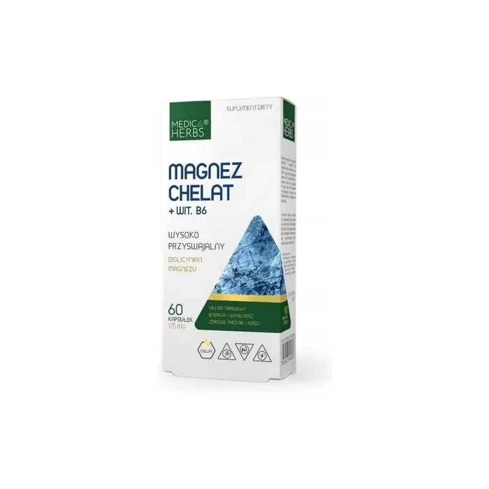 Magnesium Chelate with Vitamin B6 for Nervous System and Healthy Muscles and Bones