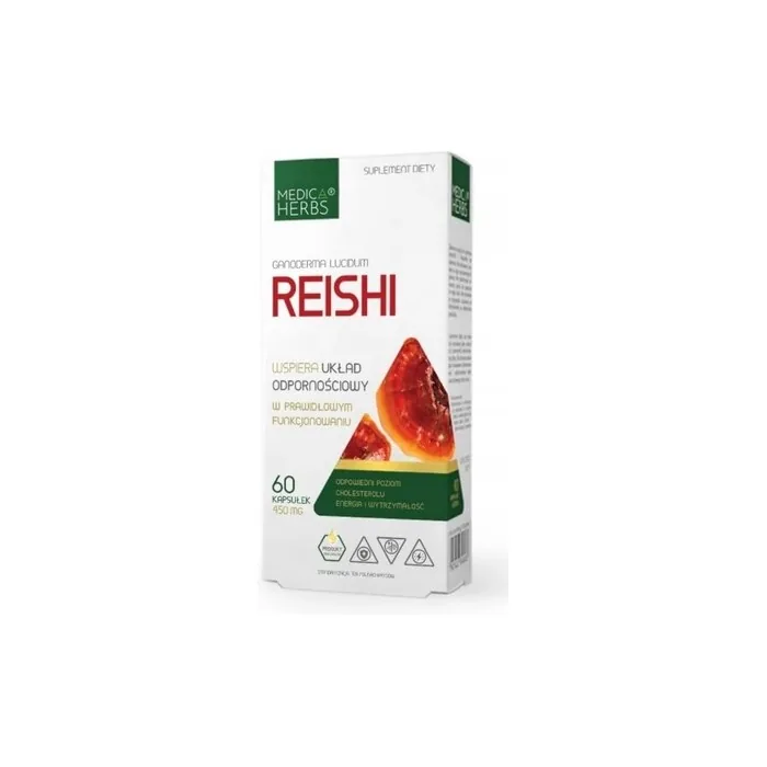 Medica Herbs Reishi 450mg Extract per Capsule Supports Immune System
