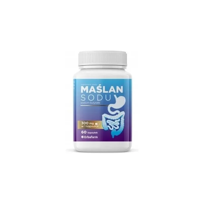 Erbafarm Naturale Sodium Butyrate 300 Mg Digestive Health Supplement 60 Capsules
