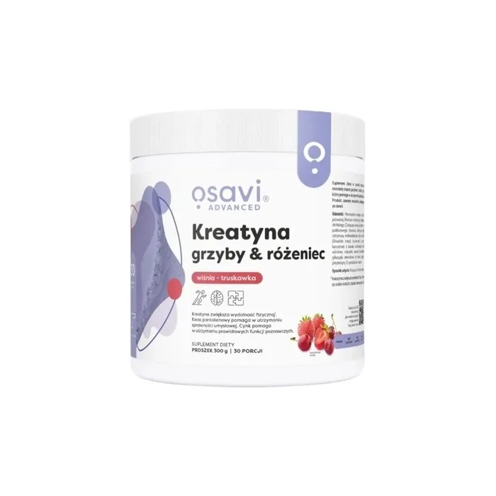 Osavi Creatine with Mushrooms and Rhodiola Cherry Strawberry Flavor 300g