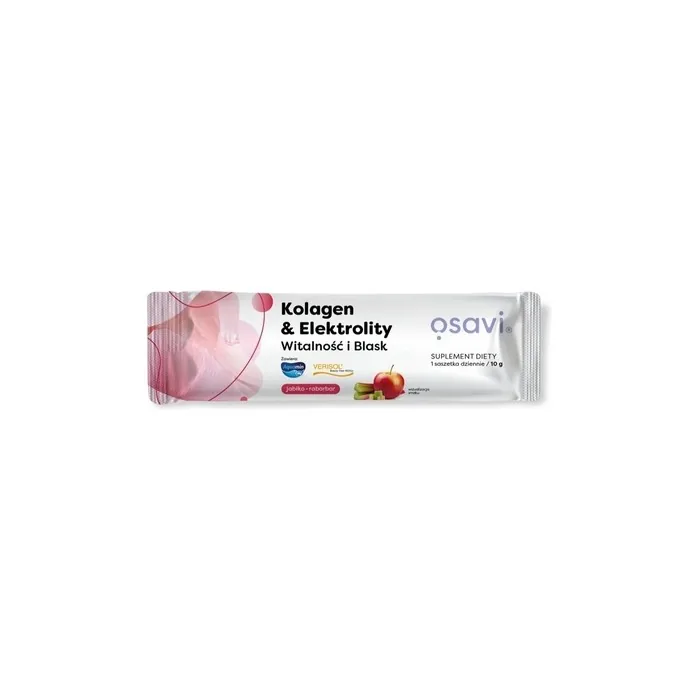 Osavi Collagen & Electrolytes Vitality And Black Dietary Supplement Apple & Rhubarb 10g