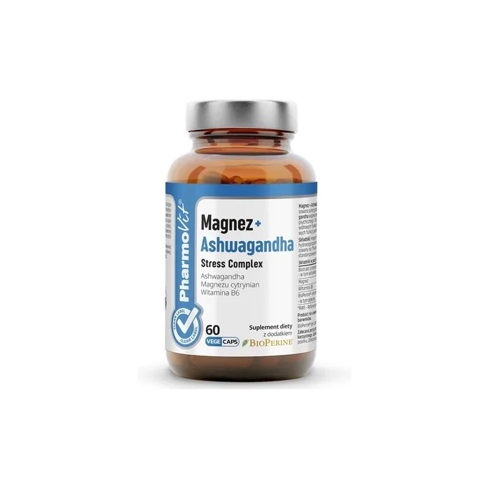Pharmovit Magnesium + Ashwagandha Stress Complex Dietary Supplement 60 Capsules