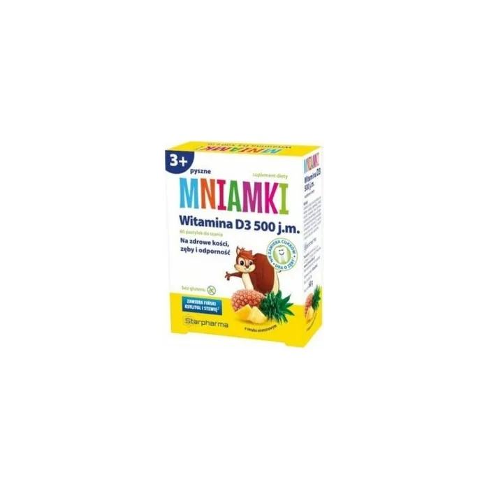 MNIAMKI Vitamin D3 Children's Immune System Healthy Bones Teeth 60 Chewable Tablets