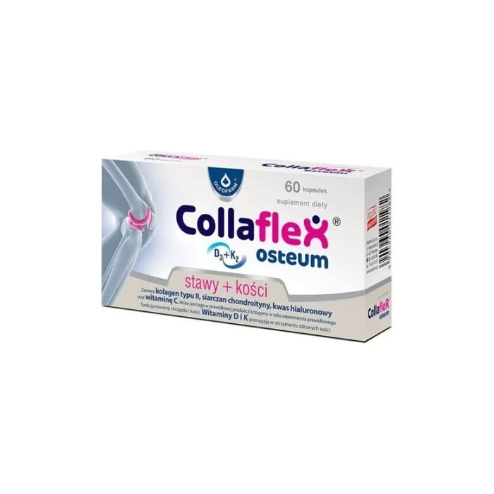 Collaflex Osteum 60 Capsules Collagen Type II Hyaluronic Acid Vitamin C D Riboflavin
