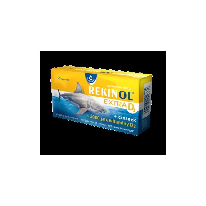 REKINOL EXTRA D3 + Garlic Immunity Shark Liver Oil 60 Capsules