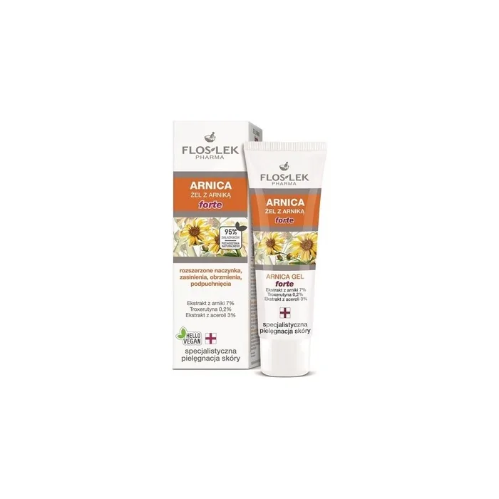 Floslek Arnica Gel Forte Gel For Enlarged Blood Vessels, Bruising, Swelling, And Puffiness 50ml