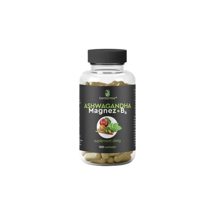 Betterme Ashwagandha Magnesium B6 Dietary Supplement For Fatigue And Stress 100 Capsules