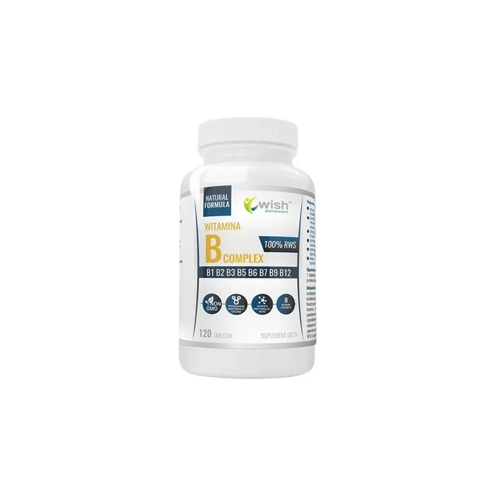 Wish Pharmaceutical Vitamin B Complex Dietary Supplement 120 Tablets