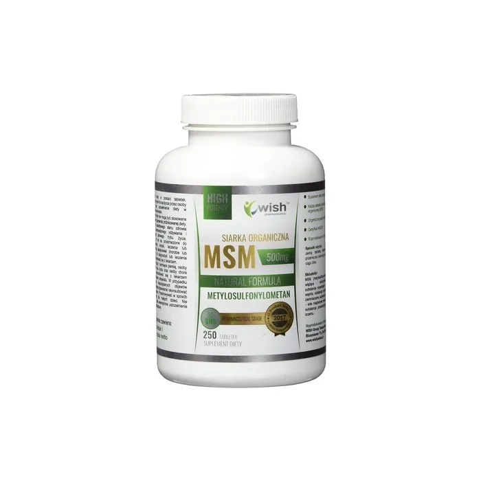 Wish Pharmaceutical MSM 500mg 250 Tablets
