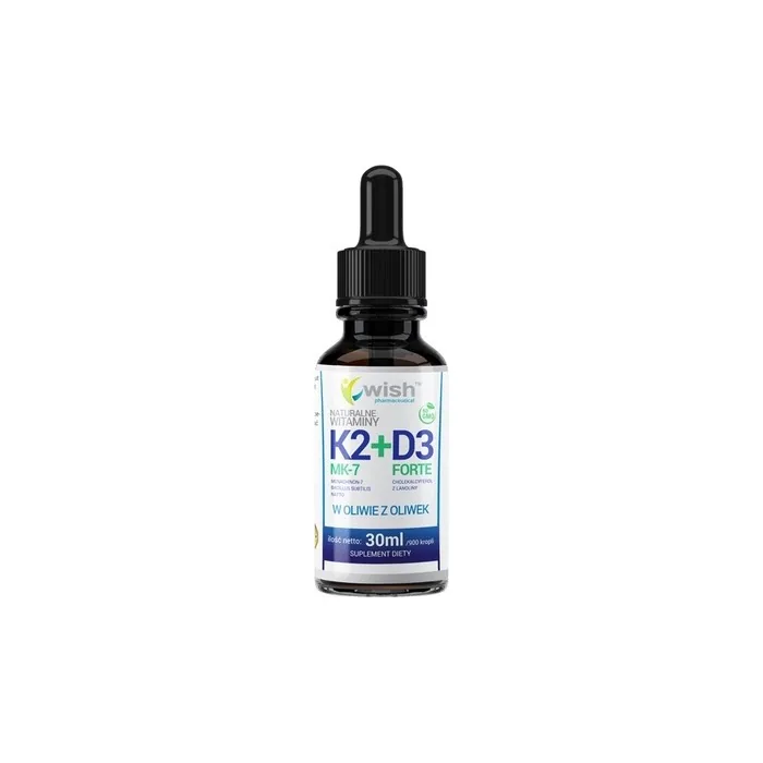 Wish Pharmaceutical Vitamin K2 Mk-7 + D3 Forte Drops Dietary Supplement 30ml