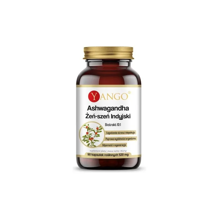 Yango Ashwagandha Indian Ginseng Extract 10:1 Dietary Supplement 90 Capsules