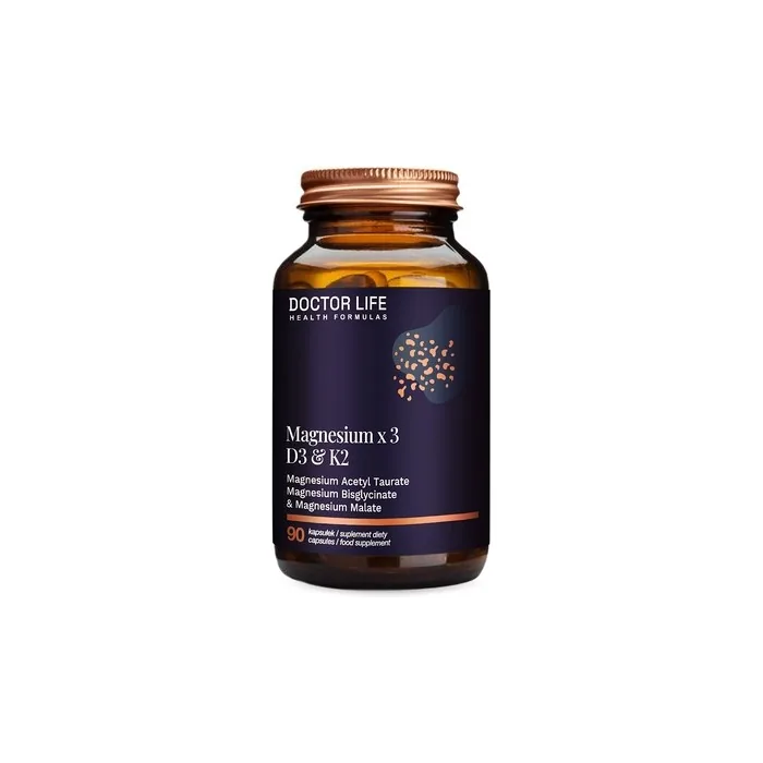 Doctor Life Magnesium X3 D3 K2 Dietary Supplement 90 Capsules