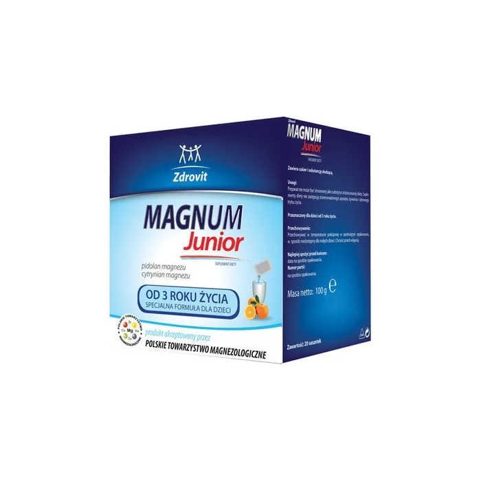 Zdrovit Magnum Junior Multivitamin Powder For Kids - 20 Sachets - Dietary Supplement