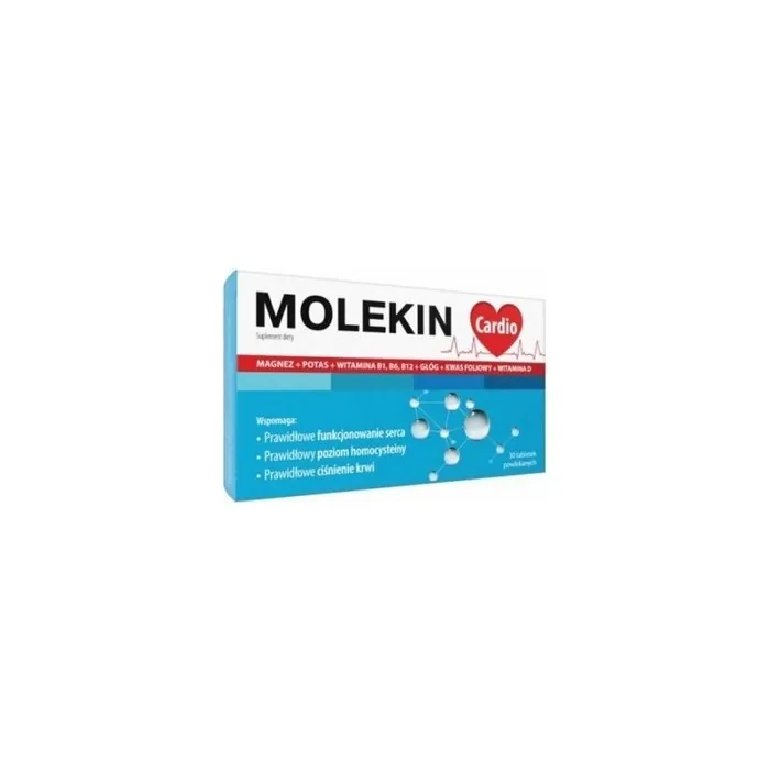 Molekin Cardio 30 Tablets Heart Circulation Muscles Magnesium Potassium D3