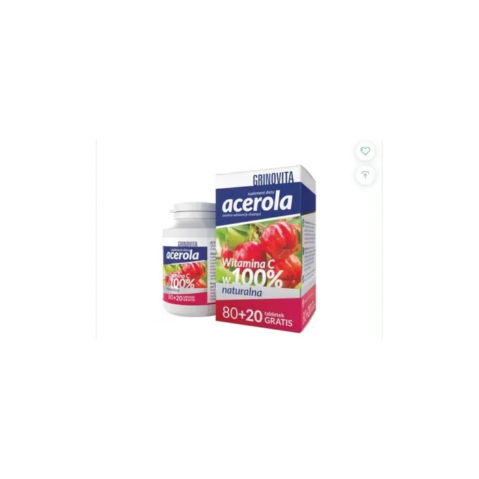 Acerola Grinovita Natural Vitamin C Lozenges 100 Count