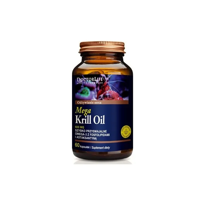 Doctor Life Mega Krill Oil Omega 3 Epa Dha 600mg Dietary Supplement 60 Capsules