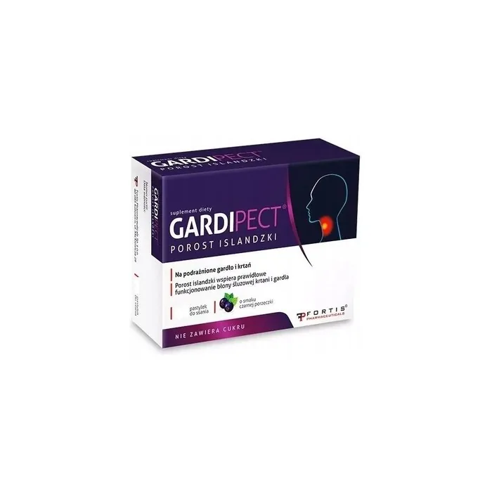 Gardipect Icelandic Lichen With Blackcurrant Flavor 24 Tablets
