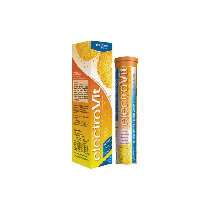 Activlab ElectroVit Effervescent Tablets with Vitamin C and Electrolytes Glucose Sodium Potassium Chloride Magnesium