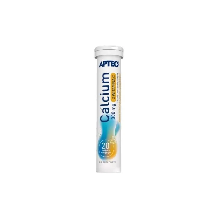 Apteo Calcium 300mg With Vitamin C Orange Flavour Effervescent Tablets - 20 Tablets