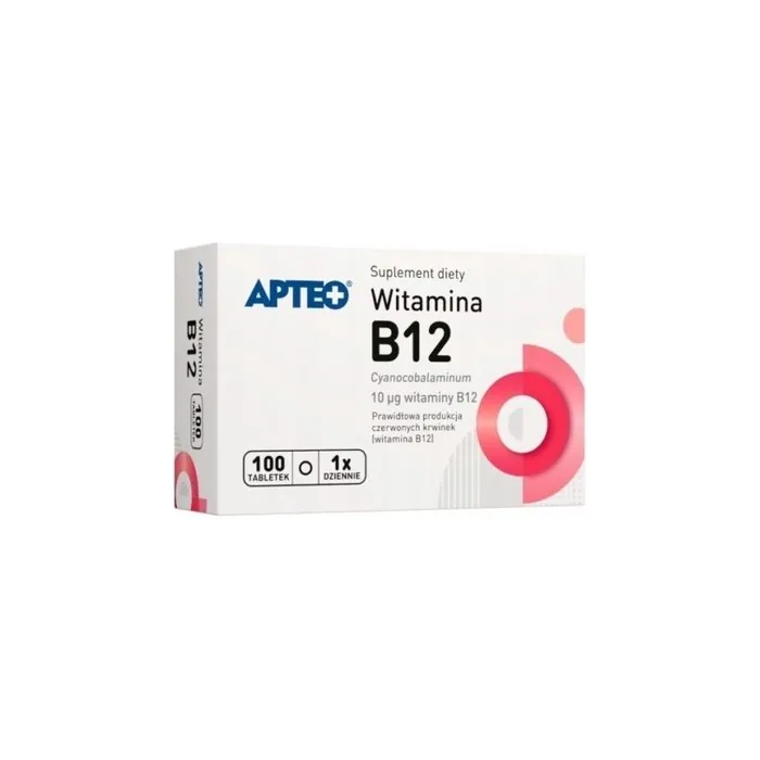 Apteo Vitamin B12 10g 100 Tablets for Normal Blood Production and Nerves