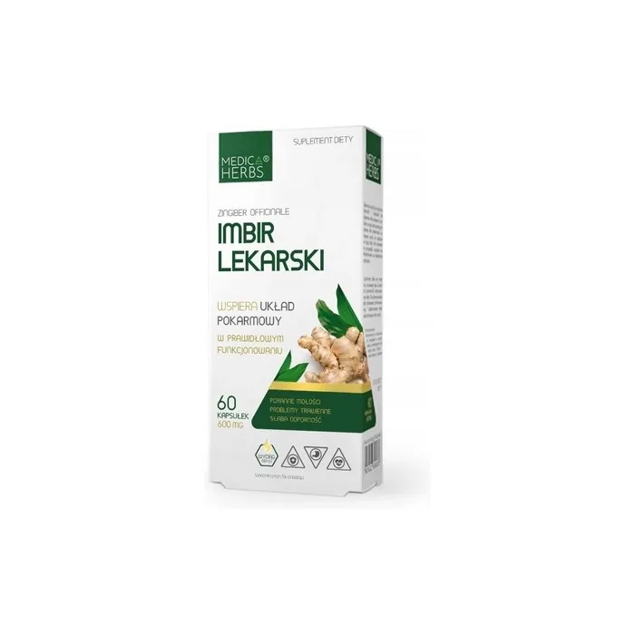 Medica Herbs Medicinal Ginger 600mg Per Capsule