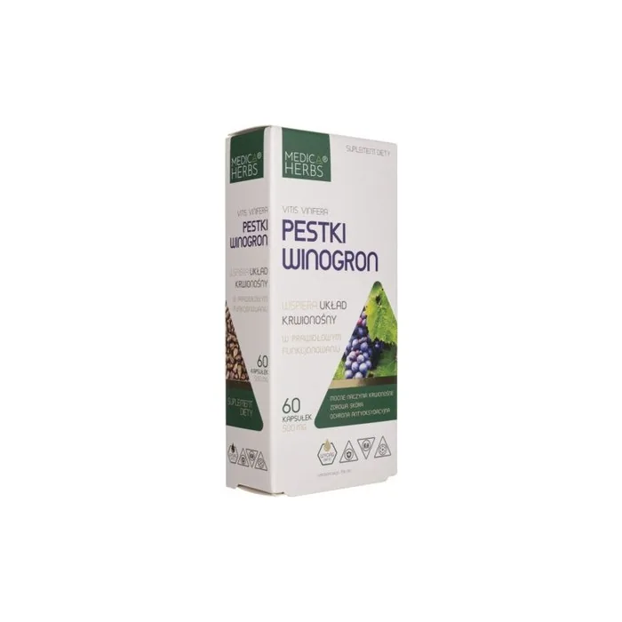 Medica Herbs Grape Seeds 500mg 60 Capsules