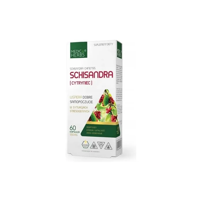 Schisandra Lemongrass Herbal Supplement Improves Well-Being 550mg Per Capsule