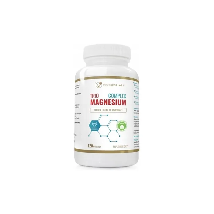 Progress Labs Magnesium Trio Complex Dietary Supplement 120 Capsules