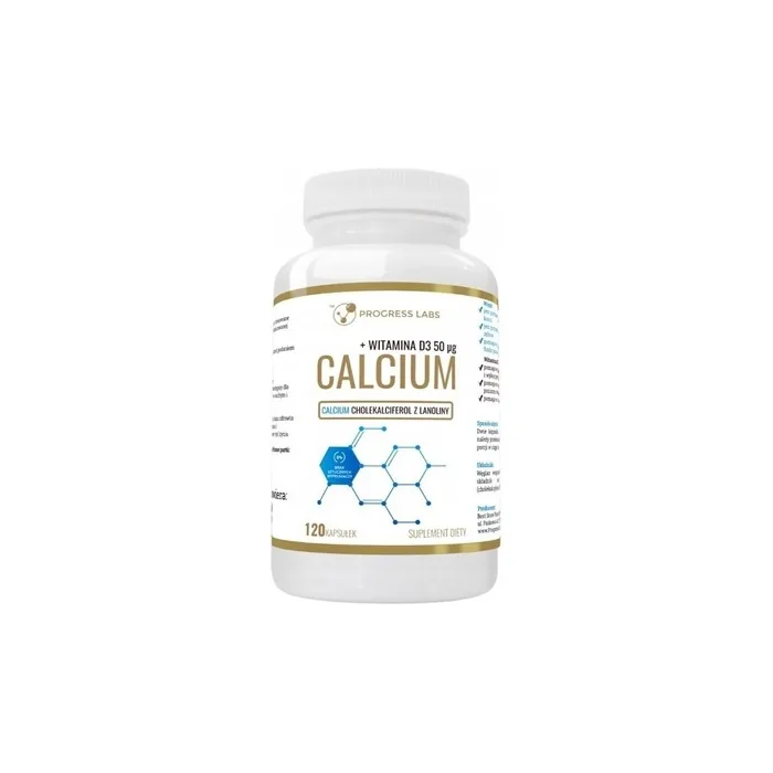 Progress Labs Calcium + Vitamin D3 50 Units Dietary Supplement 120 Capsules