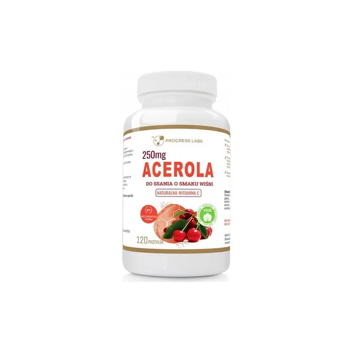 Progress Labs Acerola Natural Vitamin C Cherry Dietary Supplement 120 Tablets