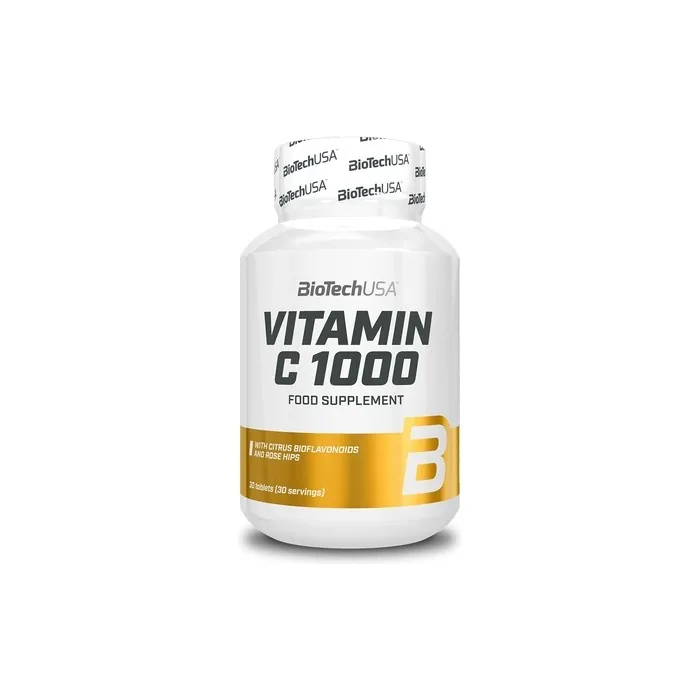 BioTechUSA Vitamin C 1000 Food Supplement Tablets with Rosehip Elderflower and Bioflavonoids 30 Tablets