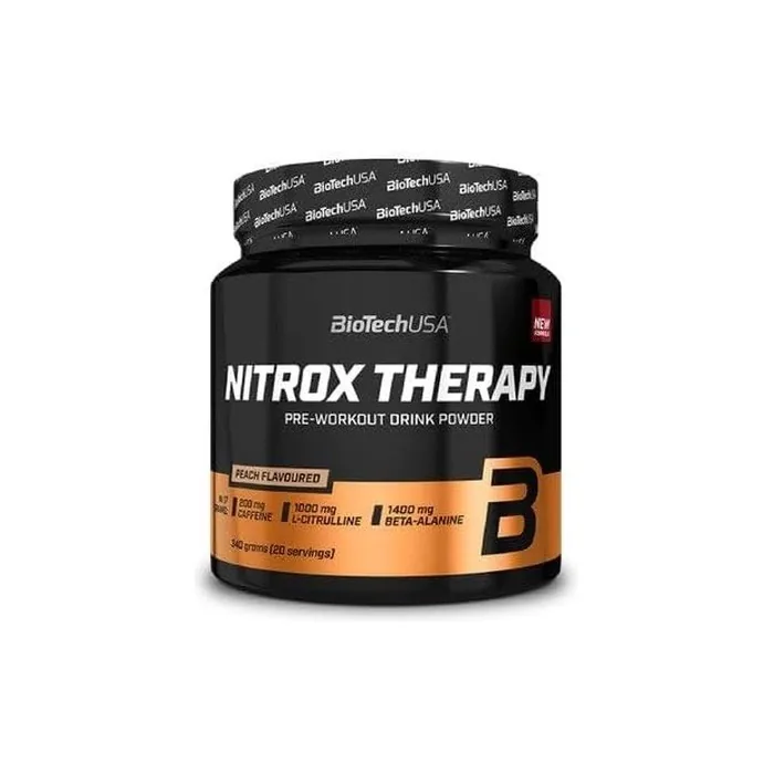 BioTechUSA Nitrox Therapy Peach Pre-Workout Supplement 340g