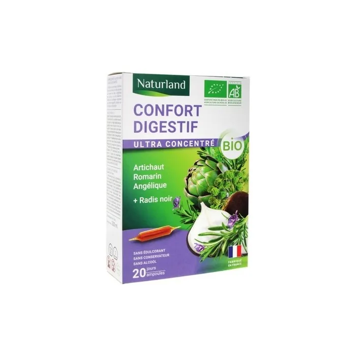 Naturland Digestive Comfort Organic Food Supplement 20 Drinking Bottles 10ml