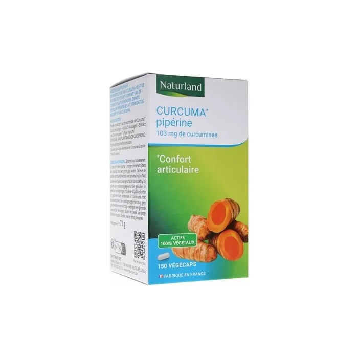 Naturland Turmeric Piperine Dietary Supplement 150 Vegecaps